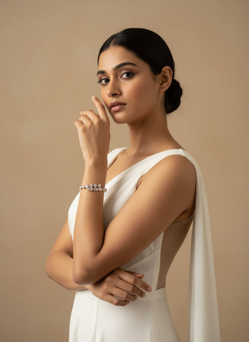 Eternal Love Moissanite Bracelet – D Color • VVS Clarity • Ideal Cut Sparkle | Available in 925 Silver, 10K, 14K & 18K Gold