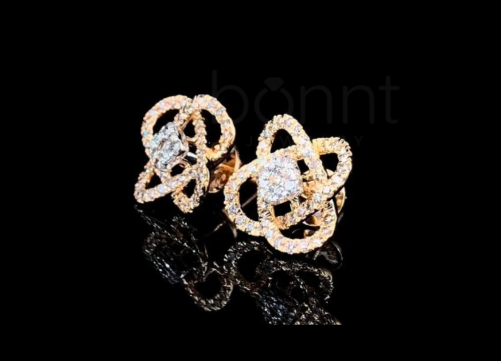 Eternal Bloom Moissanite Diamond Stud Earrings – D Color VVS | Luxury Floral Design