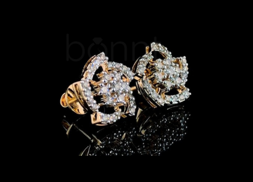 Bloom Royale Moissanite Diamond Stud Earrings – D Color VVS | Timeless Floral Elegance