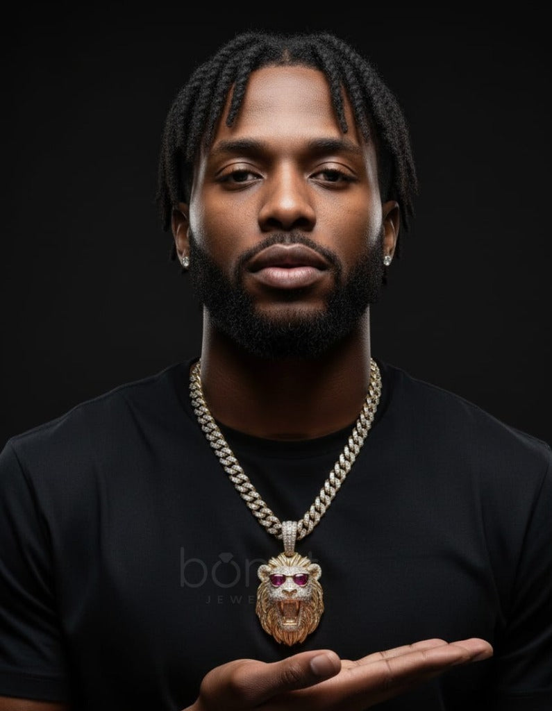 Iced Lion Head Hip-Hop Pendant – D Color VVS Moissanite