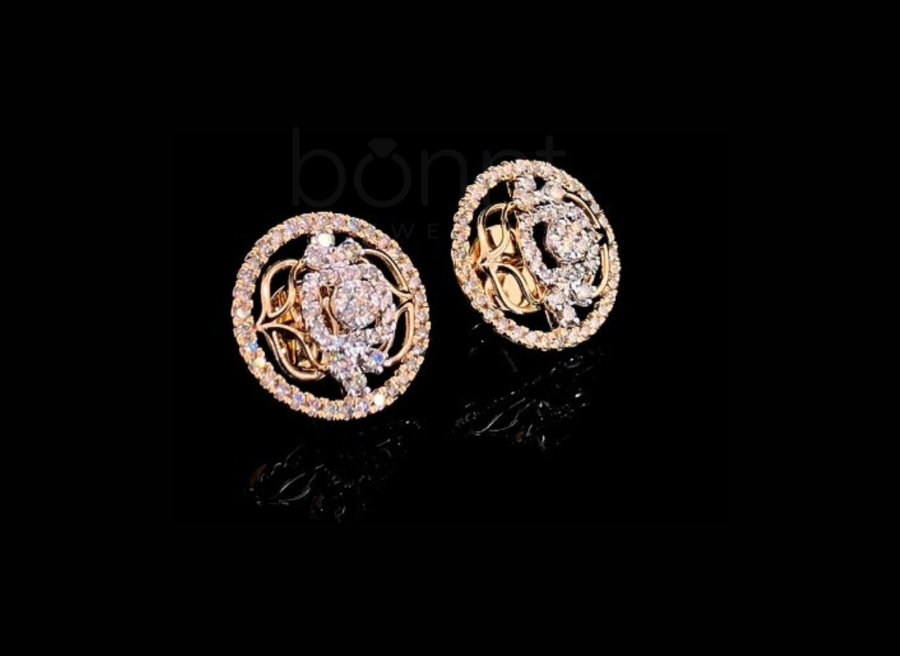 D Color Moissanite Floral Halo Earrings | Brilliant Luxury