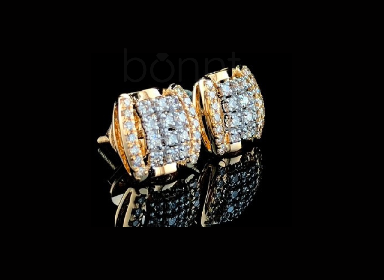 Lab Grown Diamond Pavé Hoop Stud Earrings in EF Color | Modern Luxury