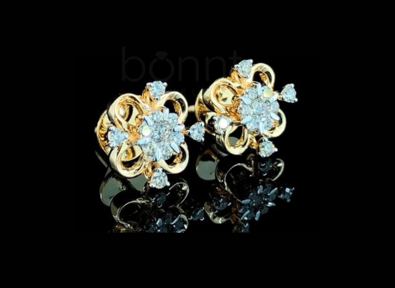 Blooming Brilliance Moissanite Diamond Stud Earrings – D Color VVS | Bonnt