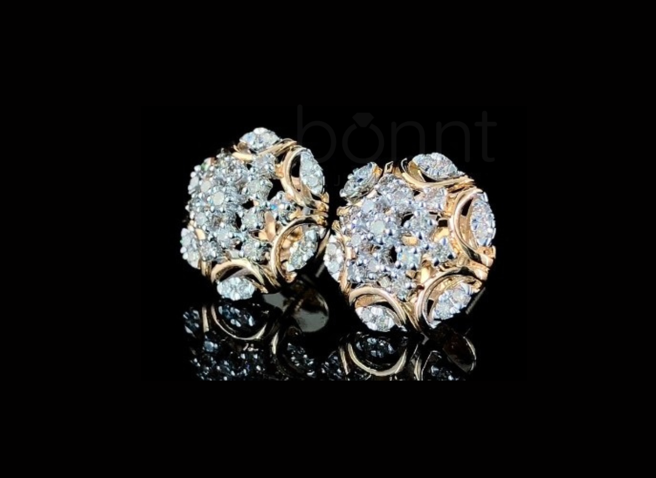 Luxury Moissanite Diamond Cluster Stud Earrings – D Color VVS, Ideal Cut