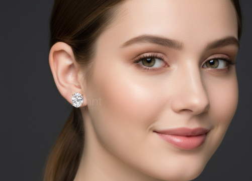 Eternal Oval Moissanite Solitaire Stud Earrings