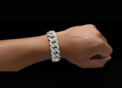 The Frostbite: Iced-Out Pave Cuban Link Bracelet Lab-Grown Diamonds (EF Color, VVS/VS Clarity)