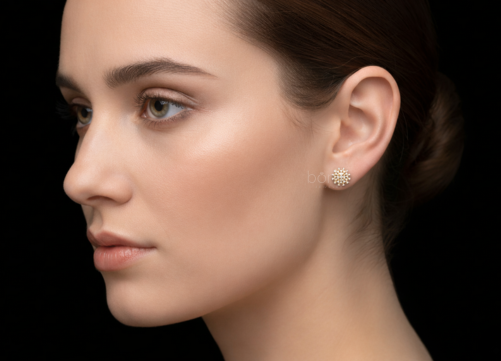 Luxury Lab-Grown Diamond Cluster Stud Earrings | EF Color, VVS–VS Clarity | Timeless Floral Sparkle