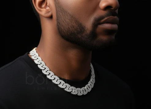 Iced Cuban Link Chain – D Color VVS Moissanite Diamond | Luxury Hip Hop Necklace