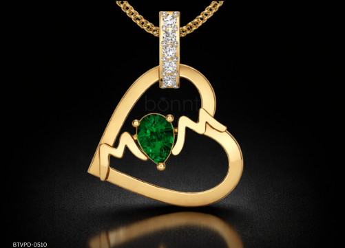 Heartbeat of Forever Pear-Cut Lab-Grown Heart Pendant