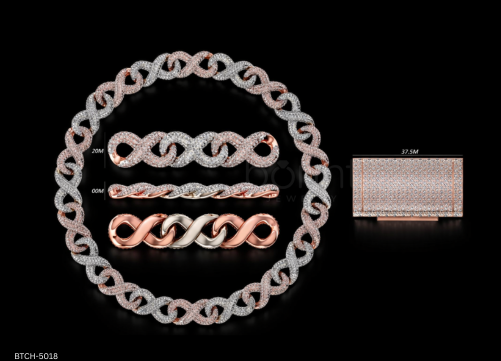 Iced Infinity Cuban Chain Necklace – D Color VVS Moissanite | Luxury Hip Hop Statement Chain