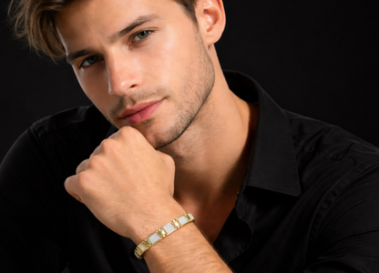 Men’s Lab-Grown Diamond Link Bracelet – EF Color, VVS/VS Clarity | Luxury Gold & Silver Bracelet