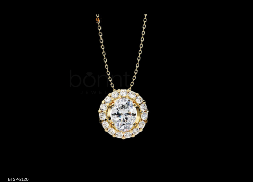 Celestial Halo Oval Pendant in Lab-Grown Diamond | EF Color • VVS/VS