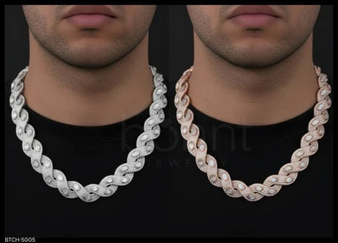Iced Moissanite Cuban Link Chain – D Color VVS | Premium Hip Hop Necklace in Silver & Solid Gold