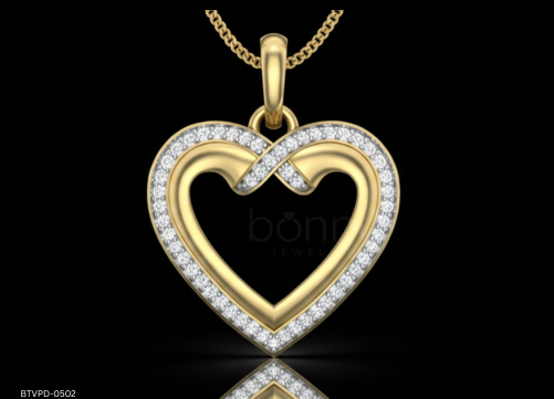 The Amour Moissanite Heart Pendant
