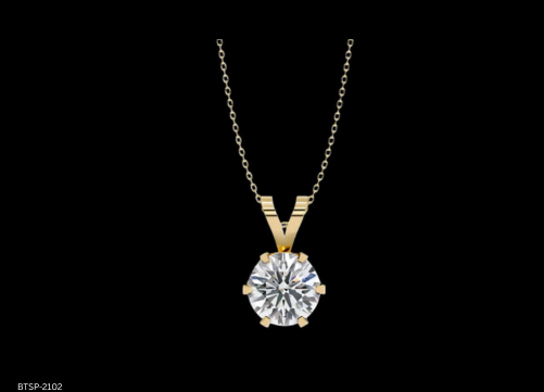 Timeless Round Solitaire Pendant in D-Color Moissanite | VVS Clarity