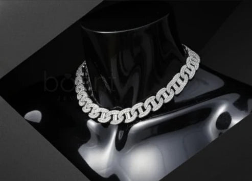 Iced Cuban Link Chain – D Color VVS Moissanite Diamond | Luxury Hip Hop Necklace