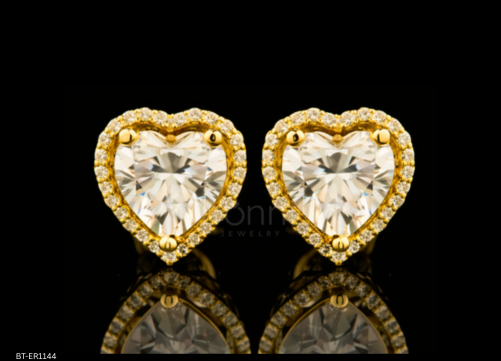 Heart Halo Lab-Grown Diamond Stud Earrings