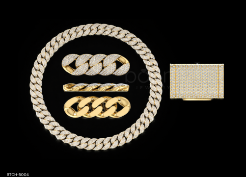 Iced Moissanite Cuban Link Chain – D Color VVS Clarity | Hip Hop Luxury Necklace in Silver & Solid Gold