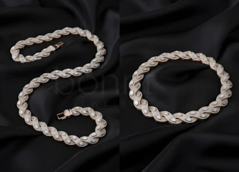 Iced Moissanite Cuban Link Chain – D Color VVS | Premium Hip Hop Necklace in Silver & Solid Gold