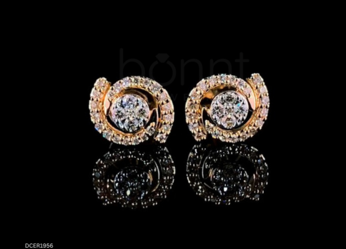 Eternal Swirl Moissanite Stud Earrings – D Color VVS | Brilliant Halo Design