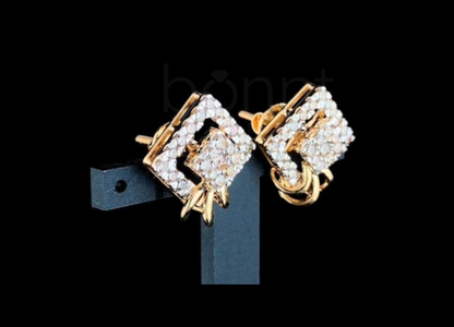 Radiant Square Halo Moissanite Diamond Stud Earrings | D Color VVS | Timeless Luxury