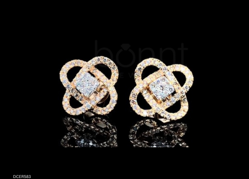 Eternal Bloom Moissanite Diamond Stud Earrings – D Color VVS | Luxury Floral Design