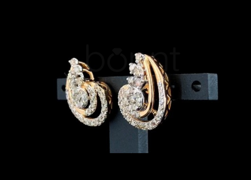 Eterna Spiral Moissanite Diamond Stud Earrings – D Color VVS | Modern Luxury Elegance