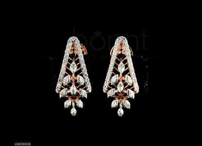 Celestial Cascade Moissanite Drop Earrings | D Color, VVS Clarity, Ideal Cut