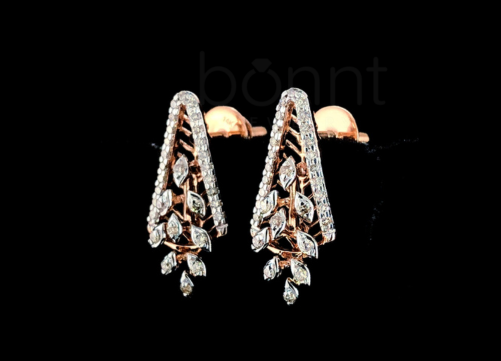 Celestial Cascade Moissanite Drop Earrings | D Color, VVS Clarity, Ideal Cut