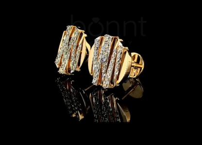 Radiant Linear Moissanite Stud Earrings - D Color, VVS Clarity - 925 Silver & Solid Gold