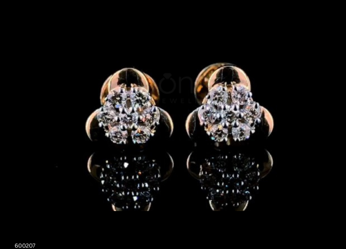Radiant Floral Moissanite Diamond Stud Earrings in D Color VVS | Luxury Petal Design