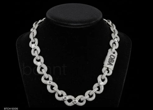 Iced Moissanite Cuban Chain Necklace – D Color VVS, Luxury Hip Hop Statement