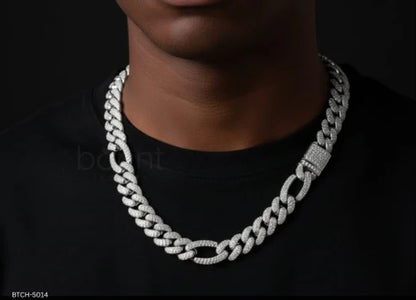 Iced Cuban Link Chain with D Color Moissanite Diamonds | VVS Clarity • Hip Hop Luxury Necklace