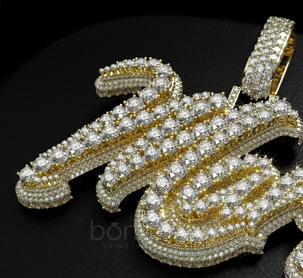 Luxury Street Name Pendant Featuring D-Color Moissanite