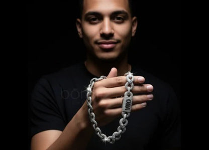 Iced Moissanite Cuban Chain Necklace – D Color VVS, Luxury Hip Hop Statement