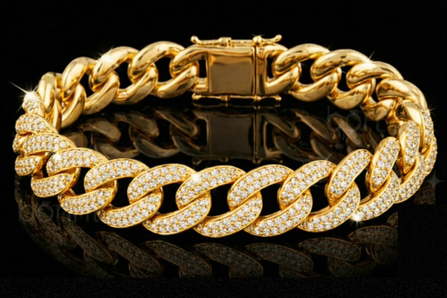 The Frostbite: Iced-Out Pave Cuban Link Bracelet Lab-Grown Diamonds (EF Color, VVS/VS Clarity)