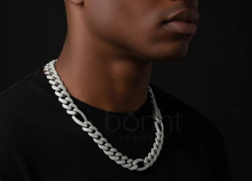 Iced Cuban Link Chain with D Color Moissanite Diamonds | VVS Clarity • Hip Hop Luxury Necklace