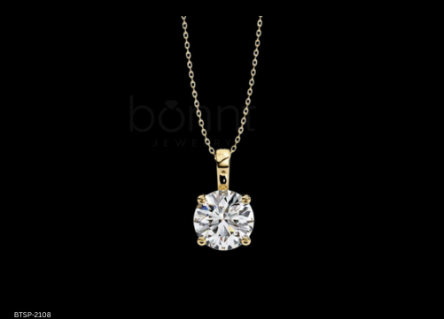 Timeless Everyday Elegance Round Solitaire Pendant in D-Color Moissanite | VVS Clarity