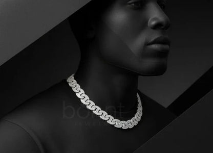 Iced Cuban Link Chain – D Color VVS Moissanite Diamond | Luxury Hip Hop Necklace