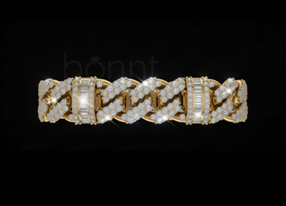 The Fusion Link: Pave & Baguette Diamond Cuban Bracelet