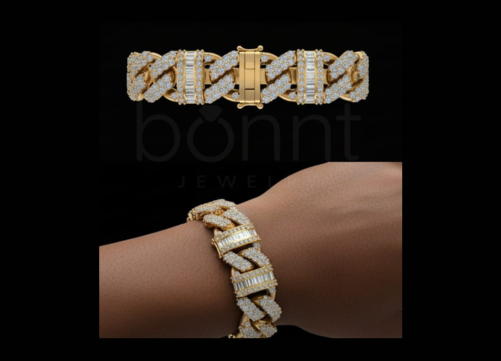 The Fusion Link: Pave & Baguette Diamond Cuban Bracelet
