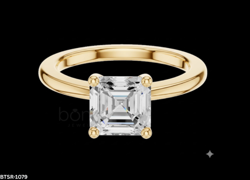 Princess-Cut Lab-Grown Diamond Solitaire Engagement Ring – EF Color, VVS/VS Clarity
