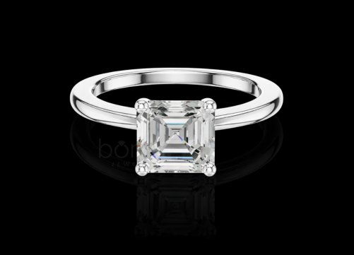 Princess-Cut Lab-Grown Diamond Solitaire Engagement Ring – EF Color, VVS/VS Clarity