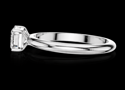 Emerald-Cut Moissanite Solitaire Engagement Ring – D Color, VVS Clarity