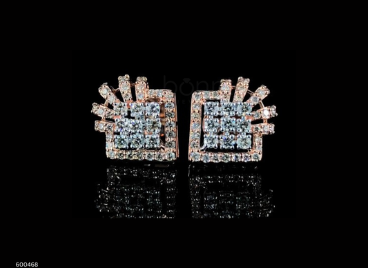 Square Halo Stud Earrings in Lab-Grown Diamond – EF Color, VVS/VS Clarity, Ideal Cut | Luxury Diamond Earrings