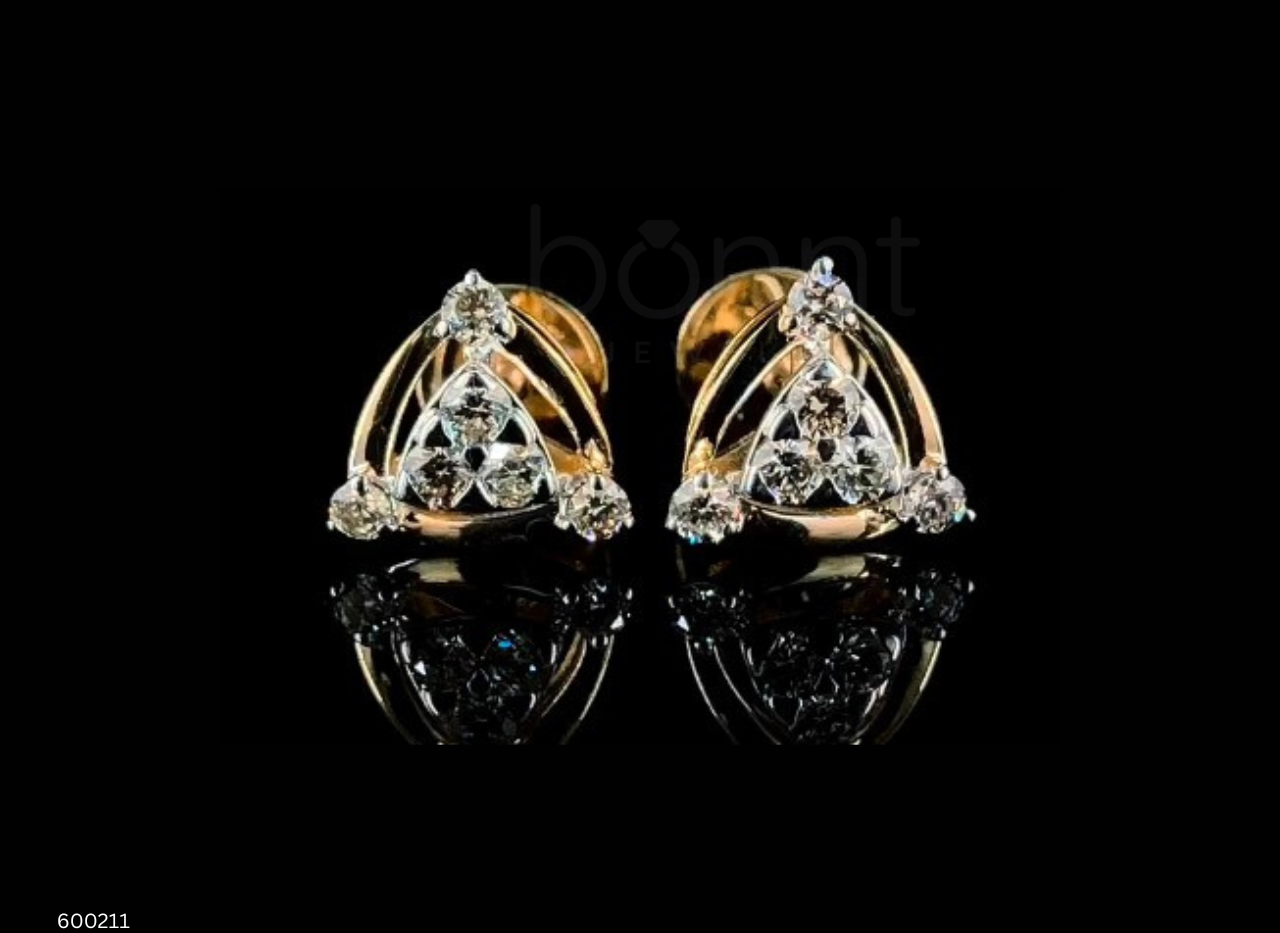 Trillion Stud Earrings in Lab-Grown Diamond – EF Color, VVS/VS Clarity, Ideal Cut | Luxury Diamond Earrings