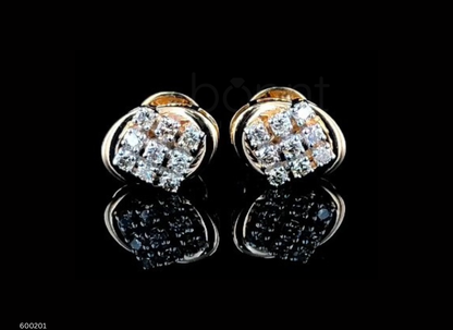 EF Color VVS/VS Lab Grown Diamond Cluster Stud Earrings | Ideal Cut Timeless Elegance