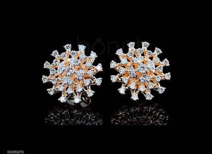 Luxury Lab-Grown Diamond Cluster Stud Earrings | EF Color, VVS–VS Clarity | Timeless Floral Sparkle