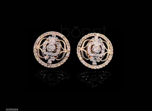 Lab Grown Diamond Floral Halo Earrings in EF Color | Timeless Romance