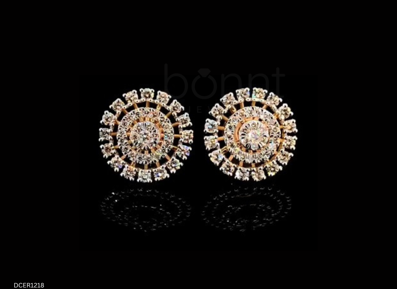 D Color Moissanite Sunburst Halo Earrings | Radiant Luxury